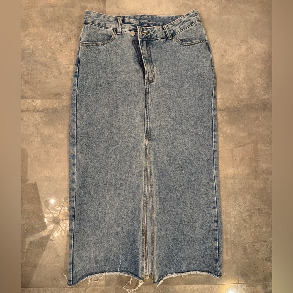 High Waist Asymmetrical Denim Skirt | M - Picture 3 of 7